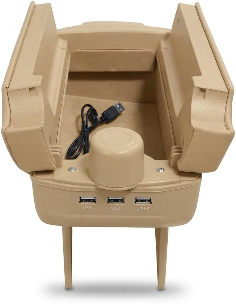 Luxury Leather Car Hand Rest Storage Hand Rest Car USB Ports Suitable for All Cars