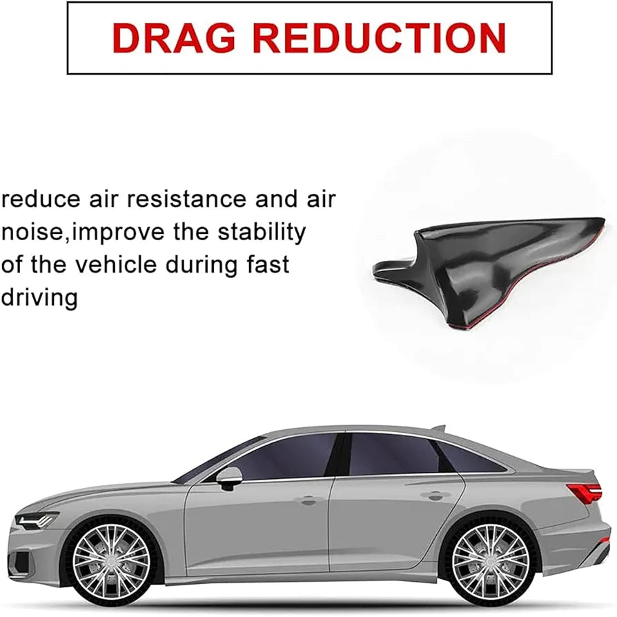 Air Vortex Generator Diffuser Shark Fin 10pcs Set Kit Compatible with Spoiler Roof Wing Pointed End Style Black