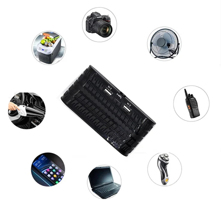 Car Charger 4 Cigarette Lighter Sockets 2 USB + 1 Type-C Charging Adapter