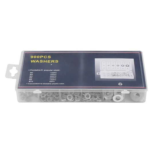 Steel Washer, 900pcs M3-M10 A3 Steel Plain Washers Spacer Assortment Set Fit for Screws Bolts, Screw, Flat Washers