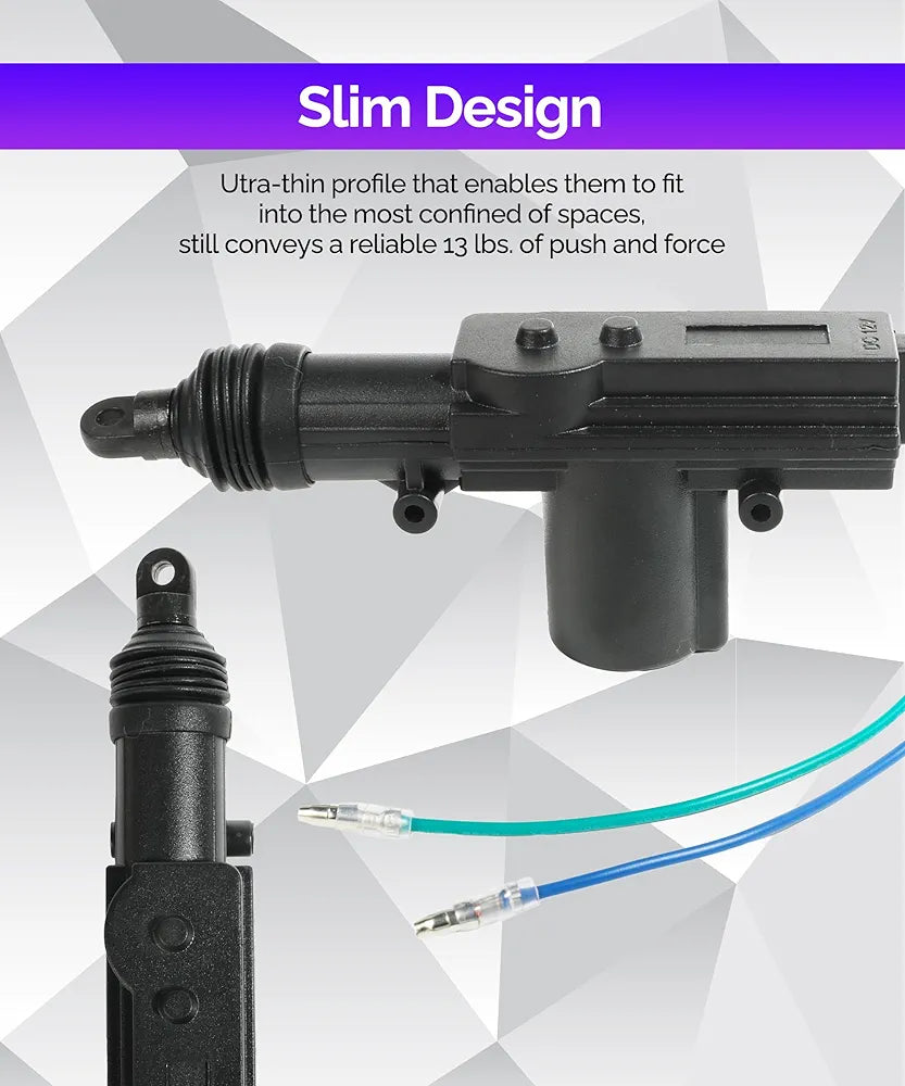 4 Pack Door Lock Actuator,Universal Car Keyless Entry System Kit,Car Accessories Universal Heavy Duty High Power Door Lock Actuator,Power Central Locking System,Works with Most Vehicles