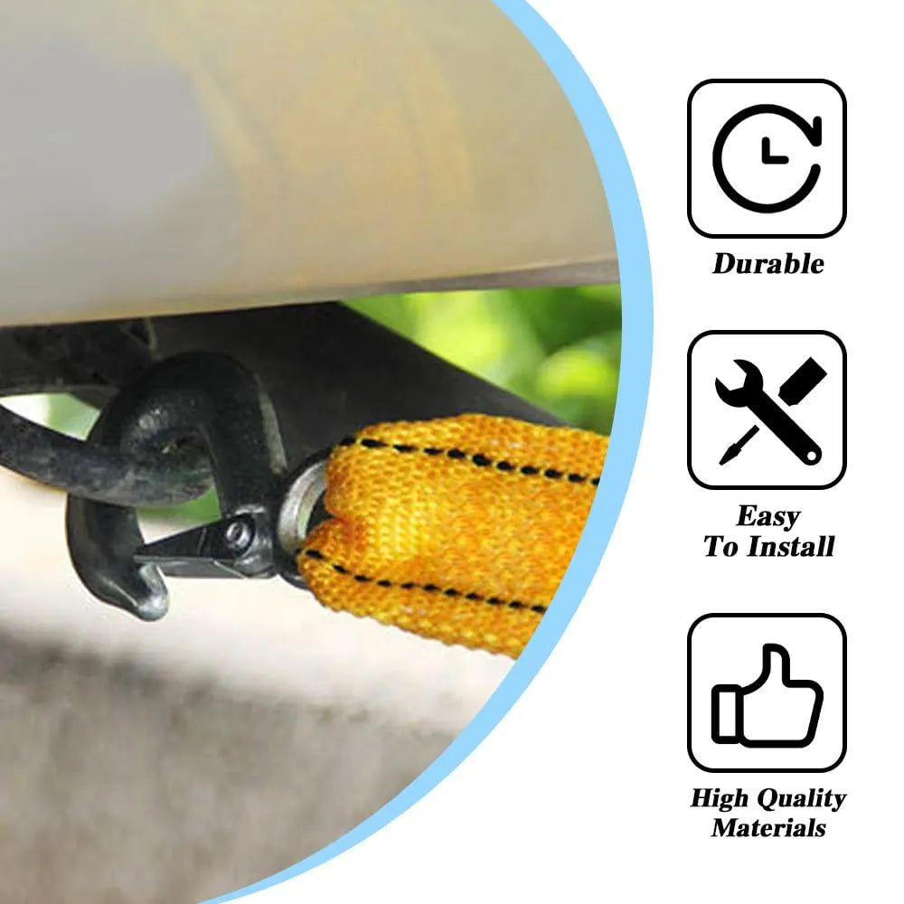 Tow Strap with Hooks, Tow Ropes Metal Safety Hooks, Heavy Duty Recovery Rope for Vehicle Emergency Recovery, Best Towing Accessory Universal for All Cars