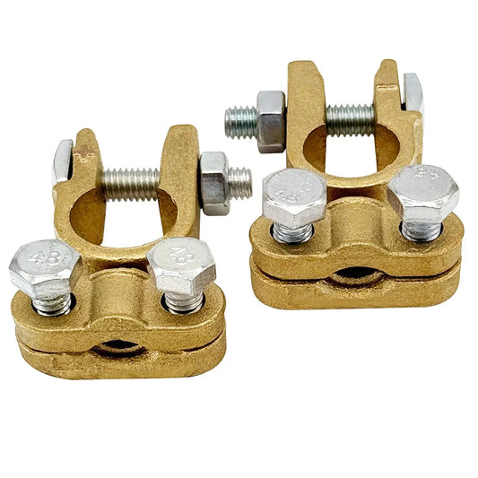 Ampper Brass Battery Terminal Connectors, Top Post Battery Terminals Connector Battery Cable Ends for Marine Car Boat RV Vehicles (1 Pair)