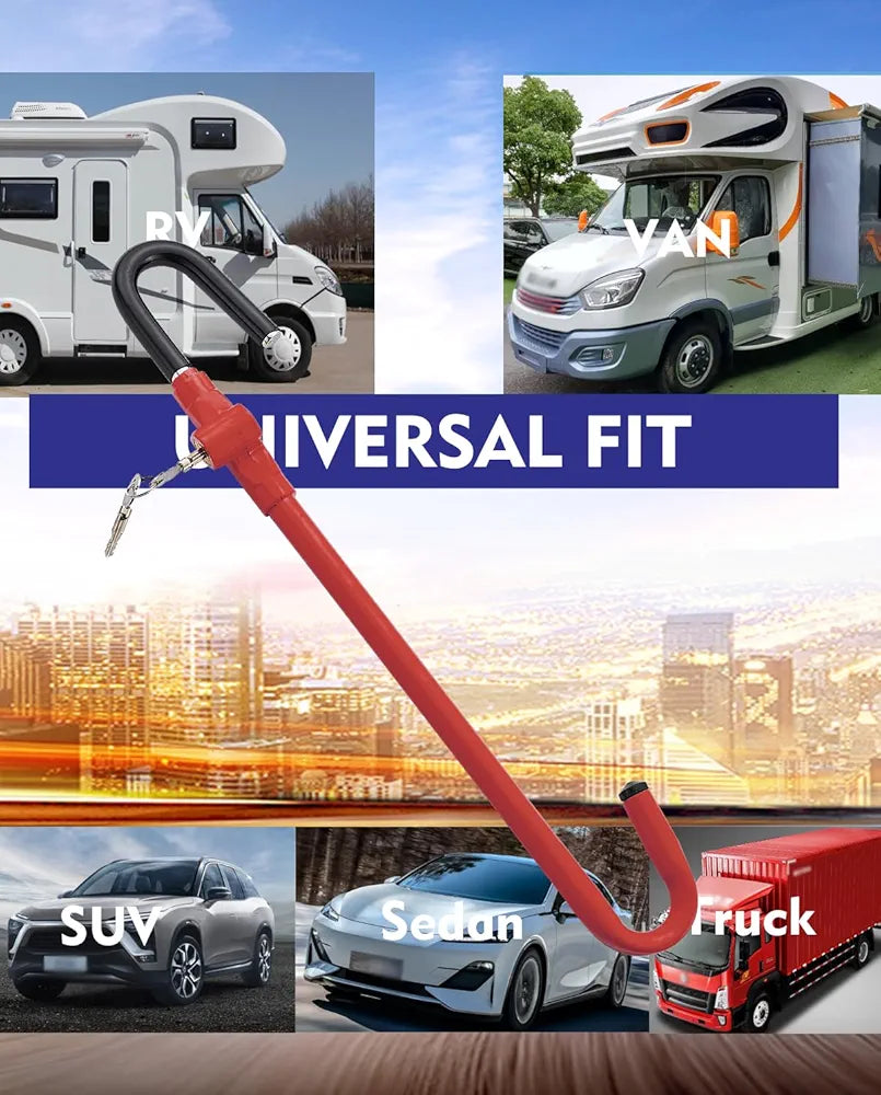 Universal Safety Steering Wheel To Clutch Pedal Lock Car Anti Theft Truck Auto