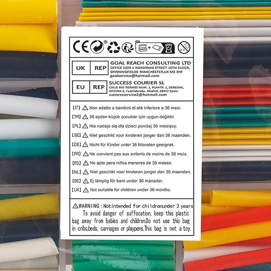 Pack of 140 Heat Shrink Tubing Set, Heat Shrink Tube Tubing Kit, 2:1 Cable Shrink Tube Set, Waterproof Shrink Connector, Heat Shrink Tube Tubing Kit, 7 Sizes, 5 Colours