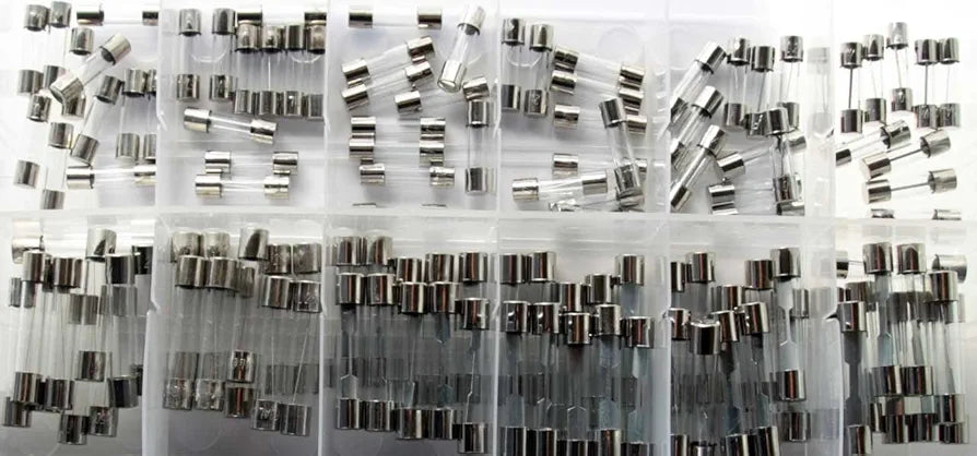 120 Glass Fuses 5A - 30A (Amper) Fuse Set Device Fuses Set Fine Fuses Assortment (in Reusable Storage Box/Assortment Box/Sorting Box)