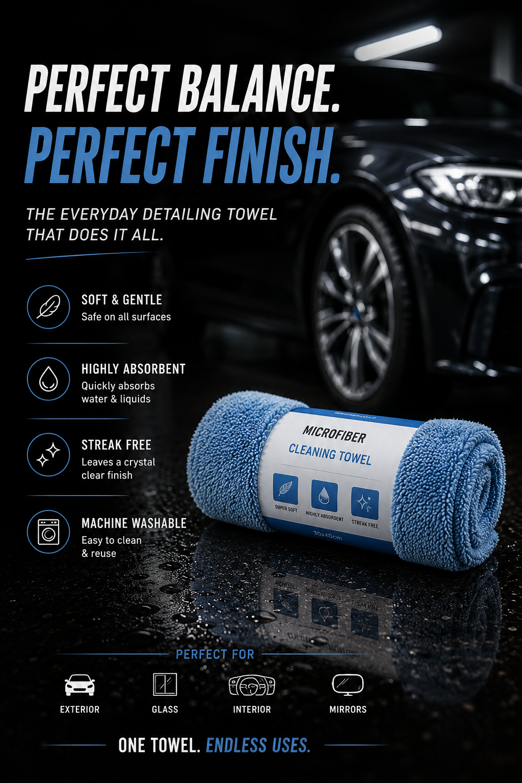 Premium Microfiber Cleaning Towel β Ultra Soft & Highly Absorbent 50x60CM