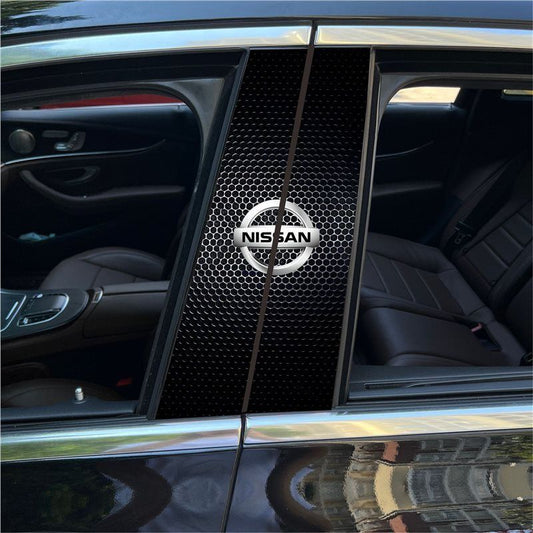 2X Car Window Center Pillar Sticker Trim B-pillar Cover Decals