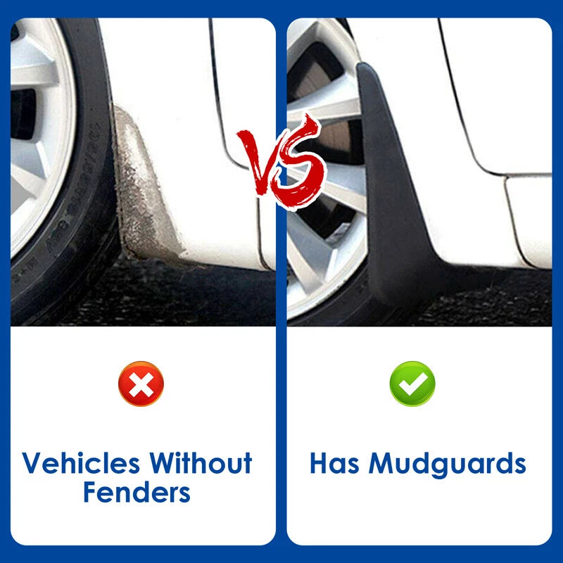 4PCS Rubber Plastic Wearing Mud Flaps Splash Guards Fit For Car Front & Rear Fender