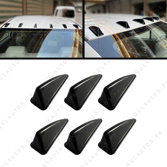 Small Shark Fin Antenna Set – 6 PCS Jet Style – Black