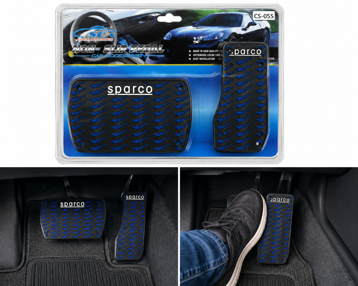 Sparco Metal Sport Pedal Covers – Blue Edition