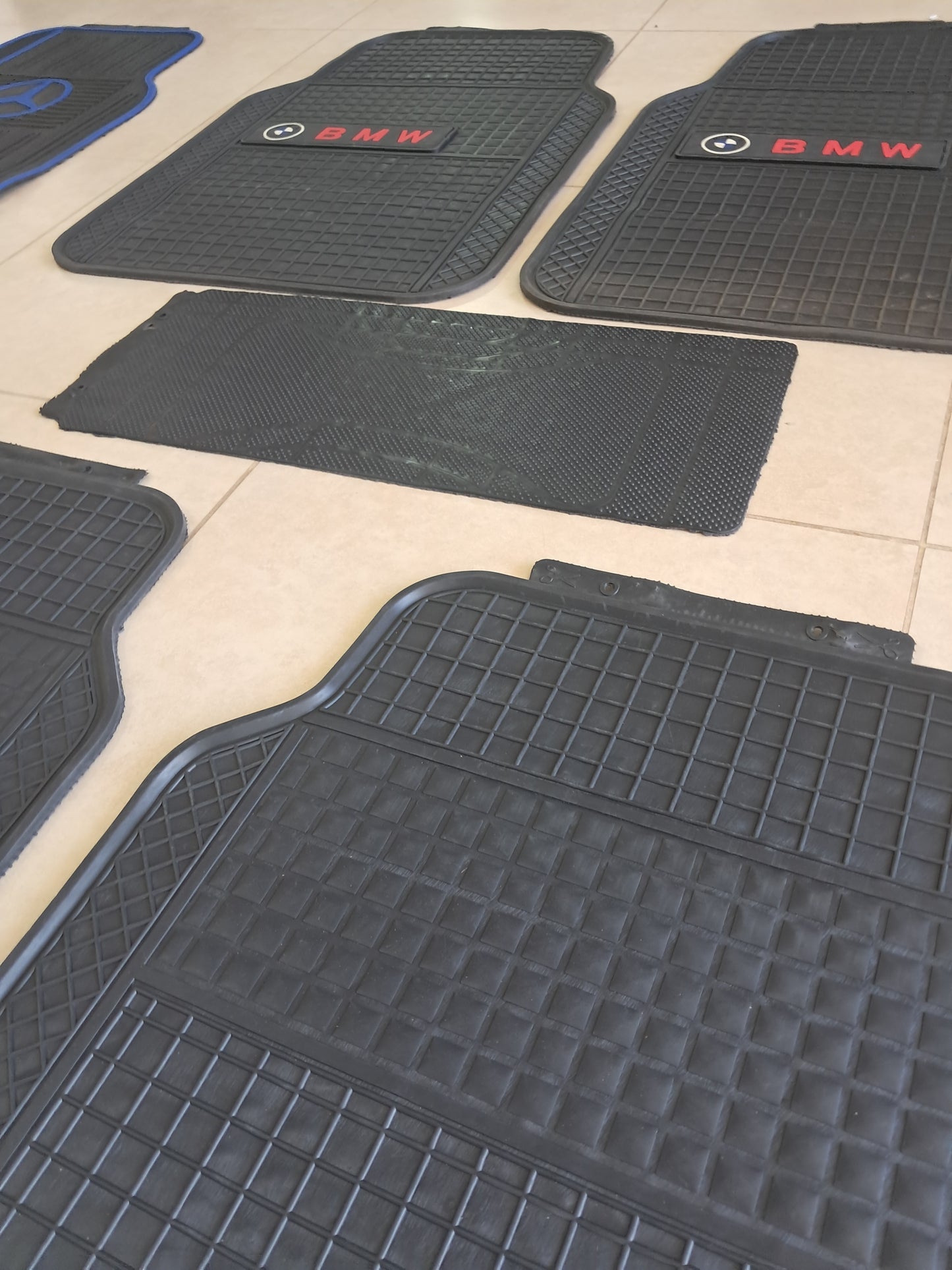 BMW Red Logo SportLine Rubber Floor Mats – Anti-Slip All-Season 5 Piece Set