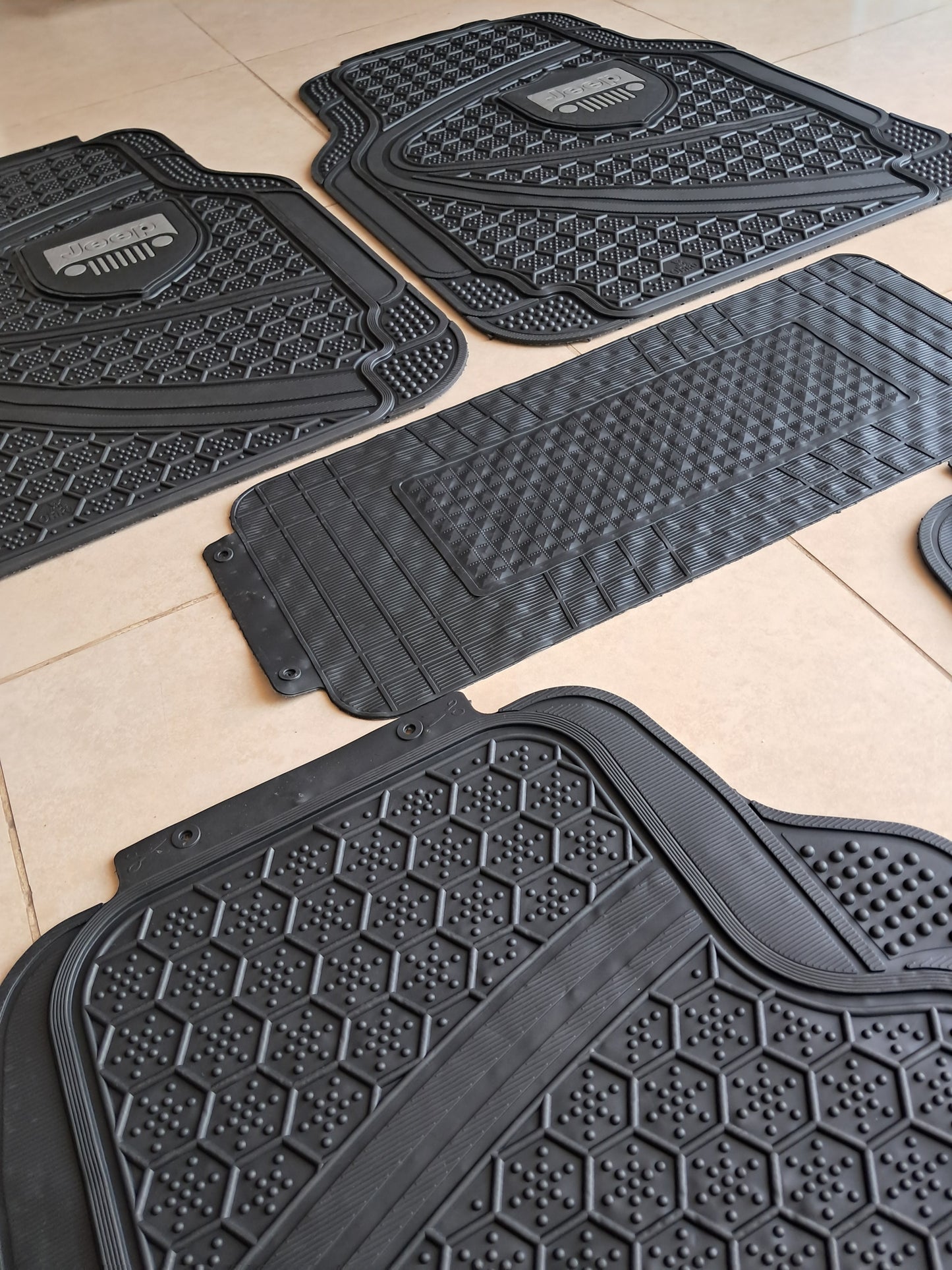 Jeep Premium Shield Design All-Weather 5PCS Floor Mats Set – Universal Fit for All Vehicles