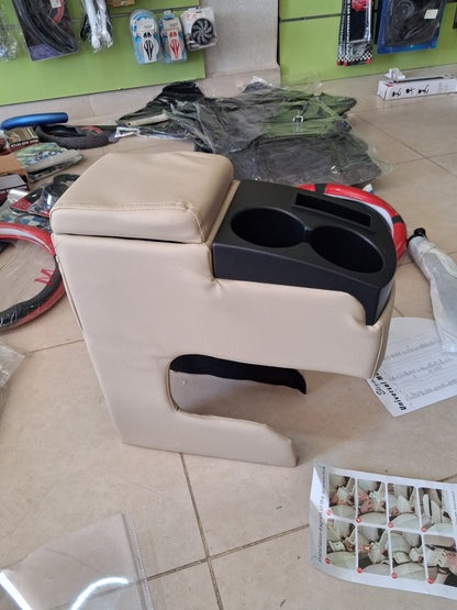 34×34×14 cm armrest with storage compartment and a cup holder, universal car center console storage box multifunctional plastic bracket armrest box for cars, vans, SUVs