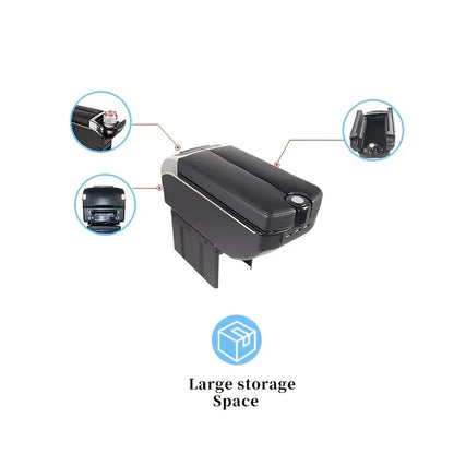 Luxury Leather Car Hand Rest Storage Hand Rest Car USB Ports Suitable for All Cars