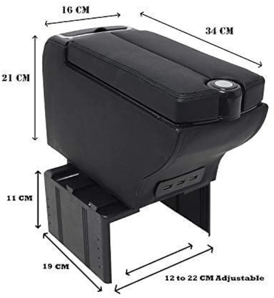 Luxury Leather Car Hand Rest Storage Hand Rest Car USB Ports Suitable for All Cars