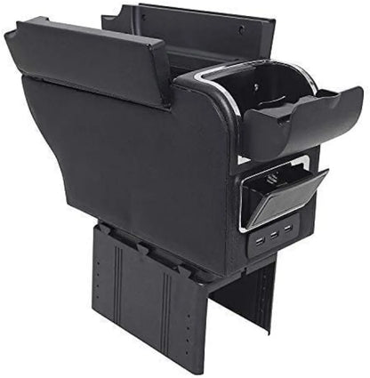 Luxury Leather Car Hand Rest Storage Hand Rest Car USB Ports Suitable for All Cars