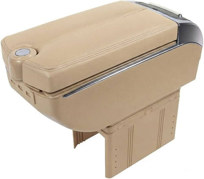 Luxury Leather Car Hand Rest Storage Hand Rest Car USB Ports Suitable for All Cars