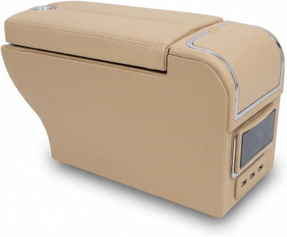 Luxury Leather Car Hand Rest Storage Hand Rest Car USB Ports Suitable for All Cars