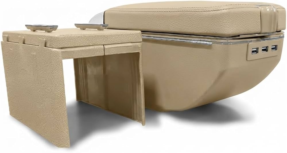 Luxury Leather Car Hand Rest Storage Hand Rest Car USB Ports Suitable for All Cars