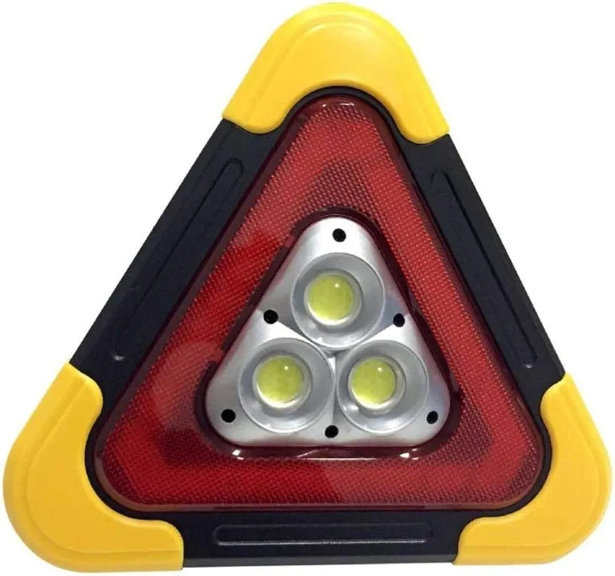 Solar LED Car Warning Light, 2000mAh Solar Powered Car Warning Triangles with 4 Lighting Modes, Waterproof USB Rechargeable Emergency Roadside Lights for Traffic Warnings Roadblocks Field Rescue