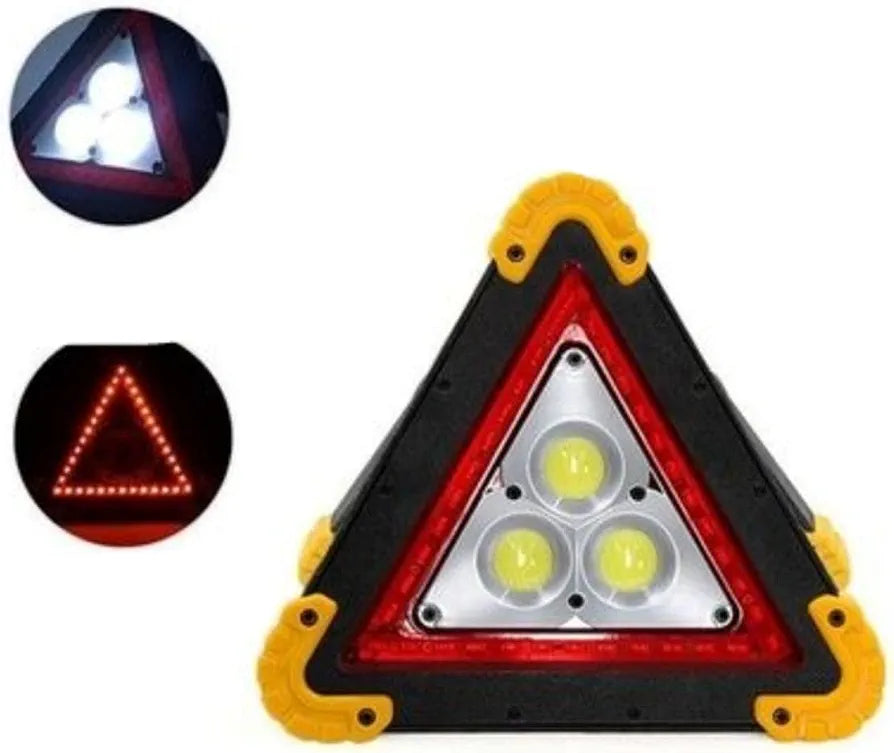 Solar LED Car Warning Light, 2000mAh Solar Powered Car Warning Triangles with 4 Lighting Modes, Waterproof USB Rechargeable Emergency Roadside Lights for Traffic Warnings Roadblocks Field Rescue