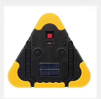 Solar LED Car Warning Light, 2000mAh Solar Powered Car Warning Triangles with 4 Lighting Modes, Waterproof USB Rechargeable Emergency Roadside Lights for Traffic Warnings Roadblocks Field Rescue