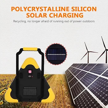Solar LED Car Warning Light, 2000mAh Solar Powered Car Warning Triangles with 4 Lighting Modes, Waterproof USB Rechargeable Emergency Roadside Lights for Traffic Warnings Roadblocks Field Rescue