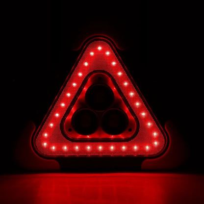 Solar LED Car Warning Light, 2000mAh Solar Powered Car Warning Triangles with 4 Lighting Modes, Waterproof USB Rechargeable Emergency Roadside Lights for Traffic Warnings Roadblocks Field Rescue