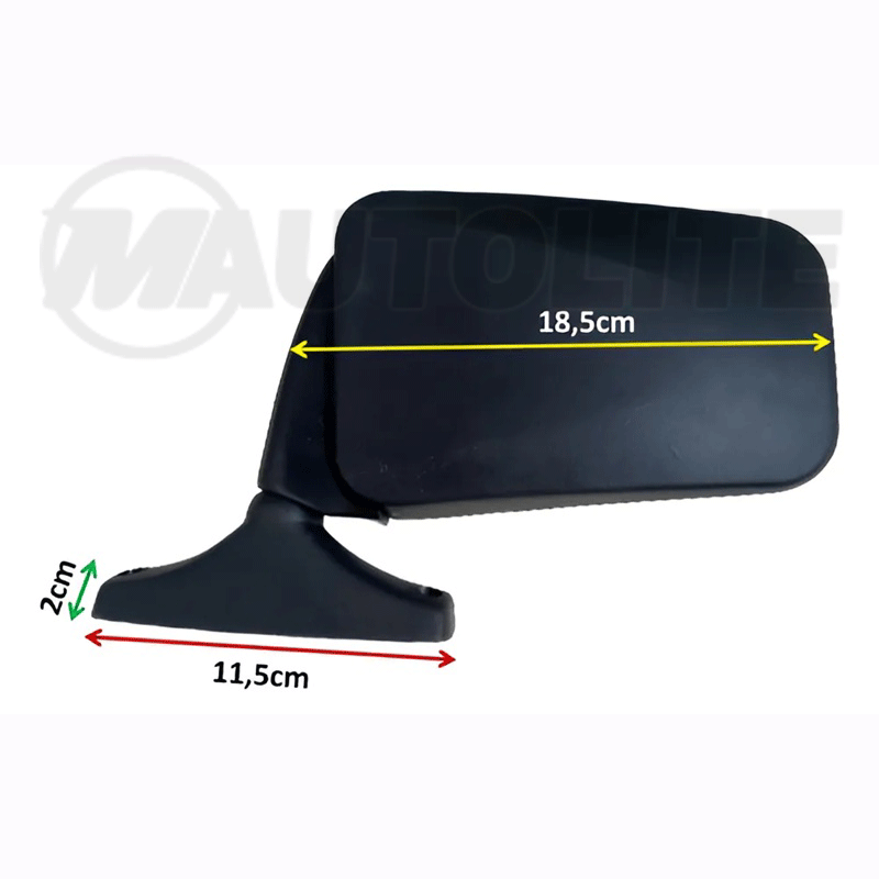 Classic Rectangular Car Side Mirror – Black