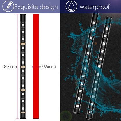 Car LED Strip Light 12 LED Interior Lights Car Atmosphere Light Kit Footwell Lighting Strip for Car Interior Decorative Lamps (USB white)