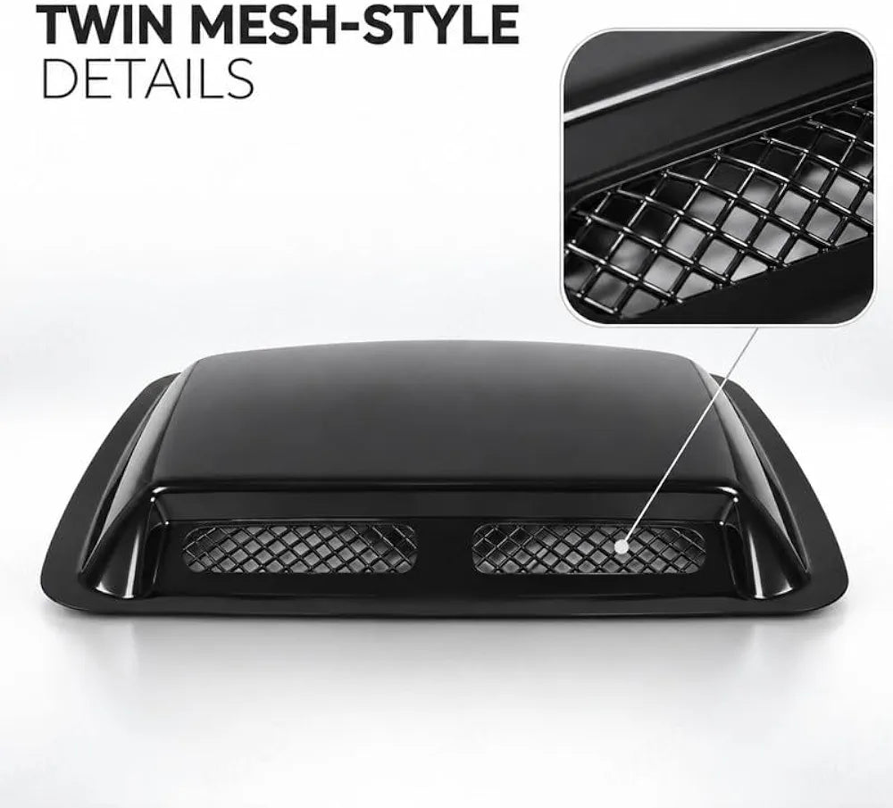 PS-5034 Car Hood Vent Air Cover 40×33 CM ,Hood Scoop Vent Bonnet Cover Decorative Air Intake Covers with Self Adhesive Design for Cars (Glossy Black)