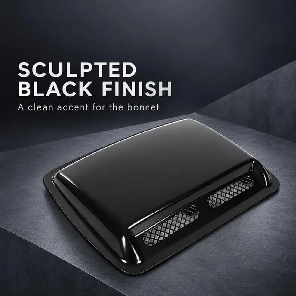 PS-5034 Car Hood Vent Air Cover 40×33 CM ,Hood Scoop Vent Bonnet Cover Decorative Air Intake Covers with Self Adhesive Design for Cars (Glossy Black)