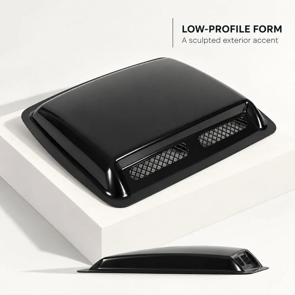 PS-5034 Car Hood Vent Air Cover 40×33 CM ,Hood Scoop Vent Bonnet Cover Decorative Air Intake Covers with Self Adhesive Design for Cars (Glossy Black)