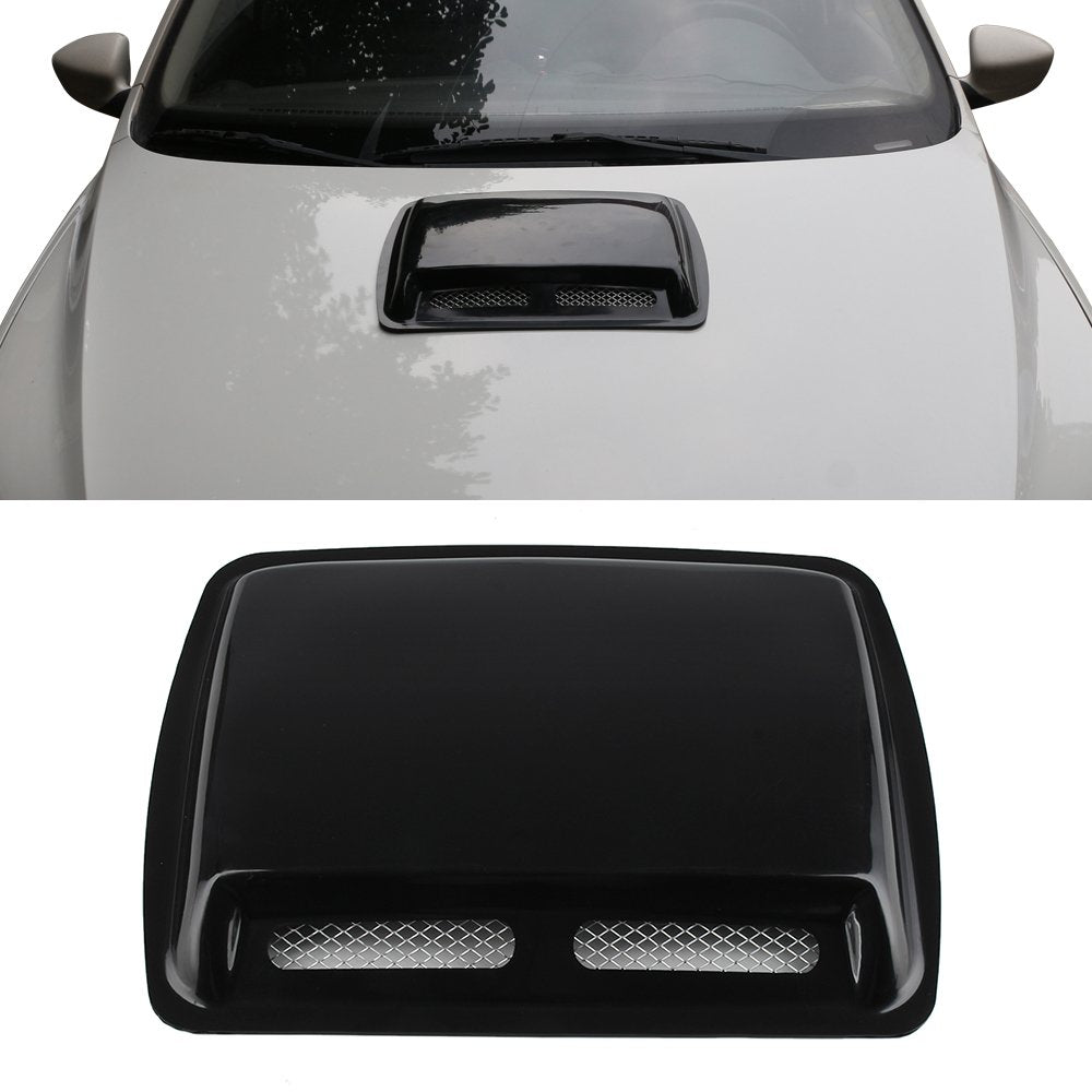 PS-5034 Car Hood Vent Air Cover 40×33 CM ,Hood Scoop Vent Bonnet Cover Decorative Air Intake Covers with Self Adhesive Design for Cars (Glossy Black)