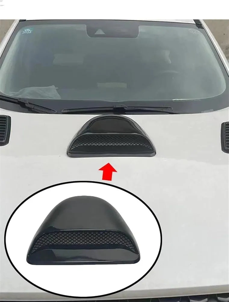 PS-5033 Glossy Black 38×35 CM Car Air Flow Intake Hood Scoop Vent Bonnet Decorative Cover