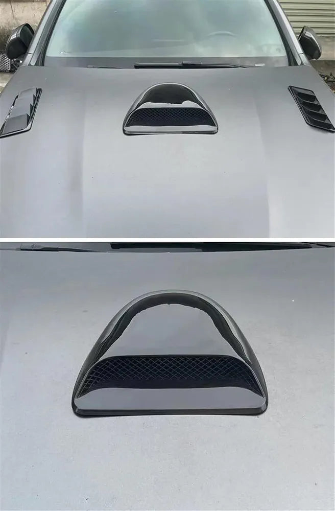PS-5033 Glossy Black 38×35 CM Car Air Flow Intake Hood Scoop Vent Bonnet Decorative Cover