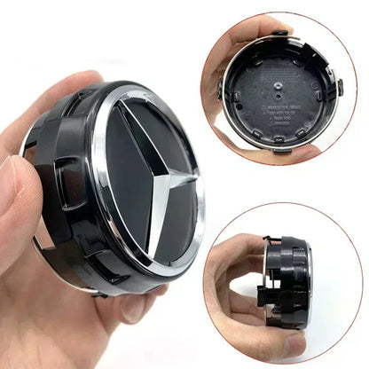 4PC 75mm Wheel Center Hub Caps Cover Raised For Mercedes-Benz