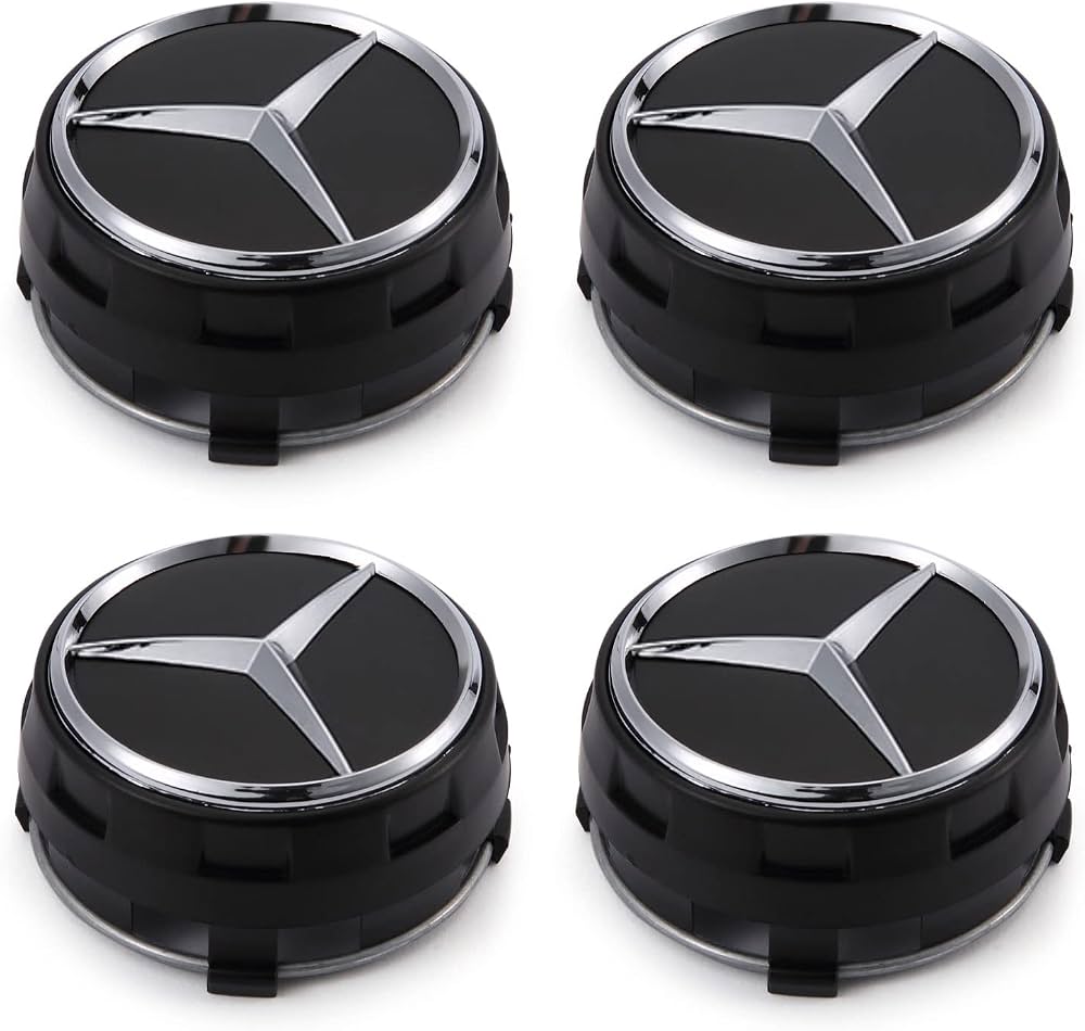 4PC 75mm Wheel Center Hub Caps Cover Raised For Mercedes-Benz