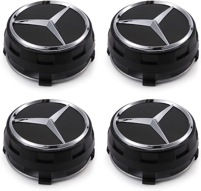 4PC 75mm Wheel Center Hub Caps Cover Raised For Mercedes-Benz