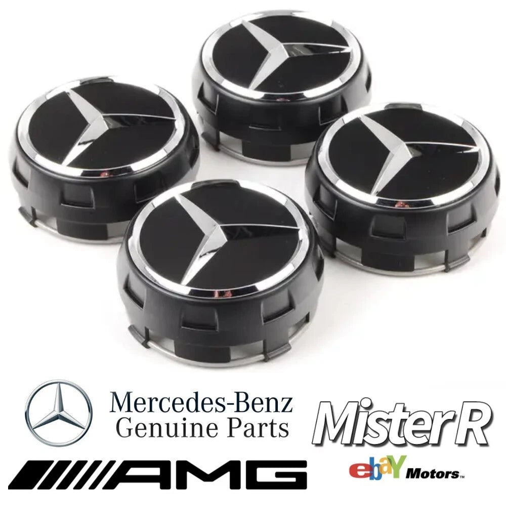 4PC 75mm Wheel Center Hub Caps Cover Raised For Mercedes-Benz