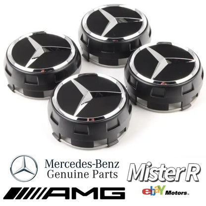 4PC 75mm Wheel Center Hub Caps Cover Raised For Mercedes-Benz