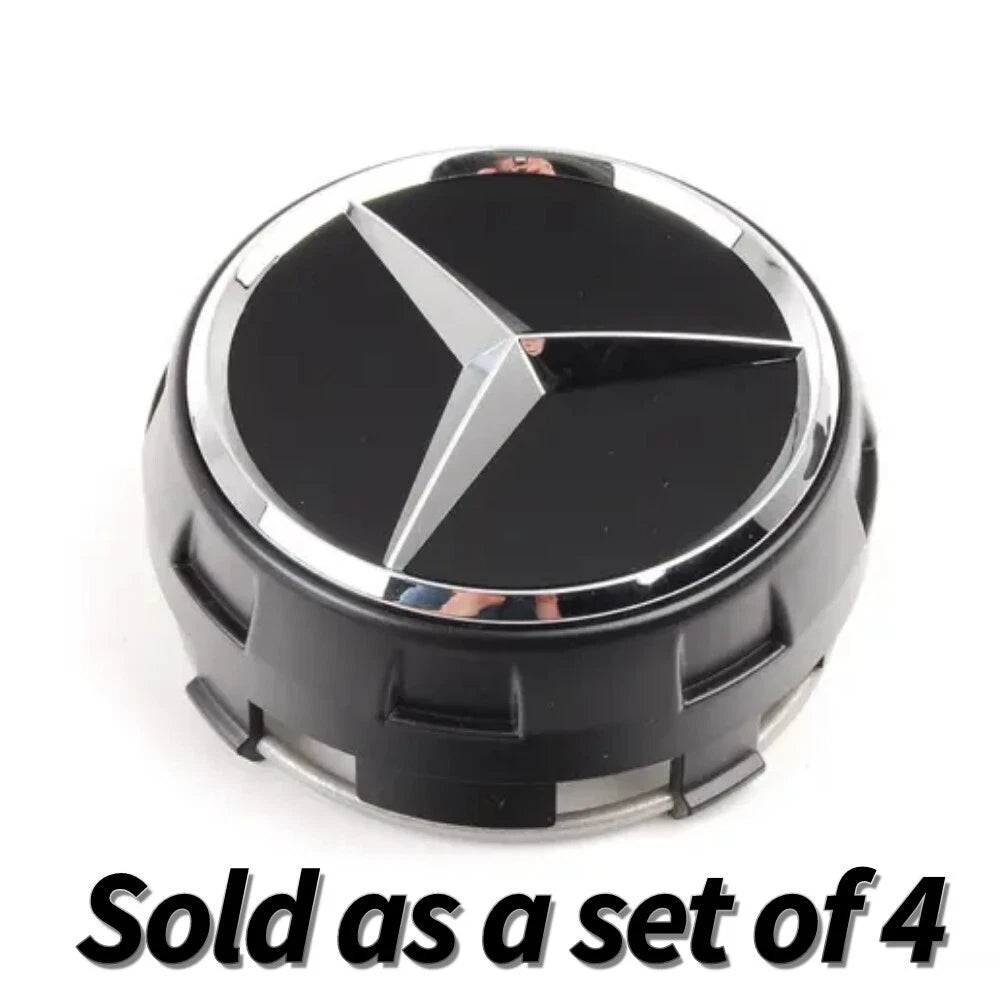 4PC 75mm Wheel Center Hub Caps Cover Raised For Mercedes-Benz