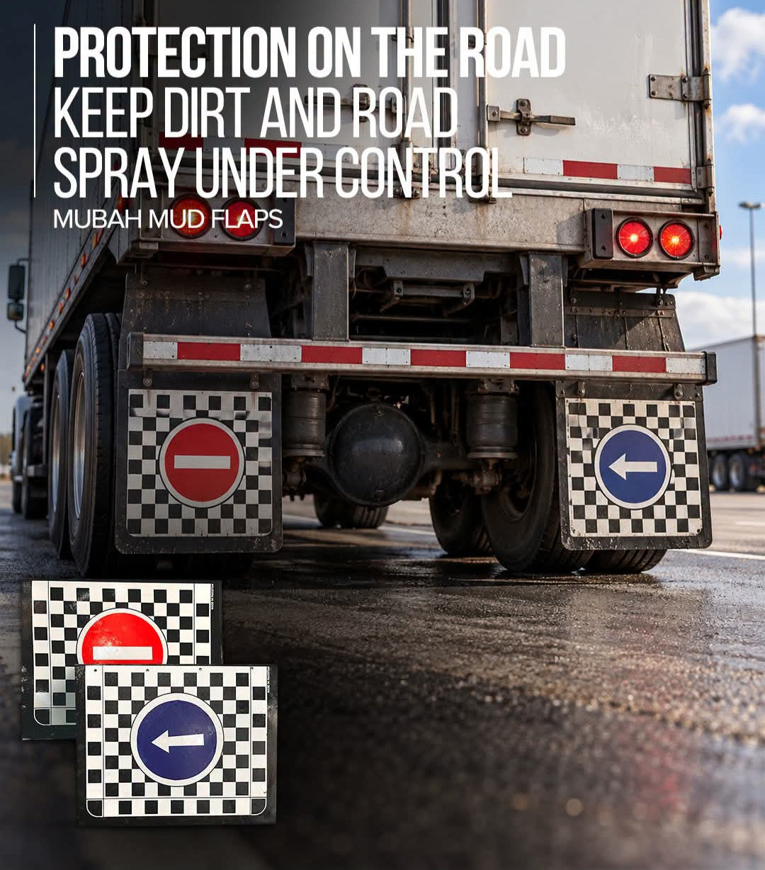Heavy-Duty Mud Flaps for Trucks, Pick-Ups & Commercial Vehicles