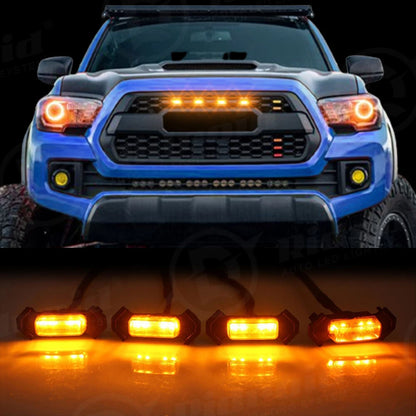 4pcs Raptor Style Amber Grille Light LED DRL For Toyota Tacoma