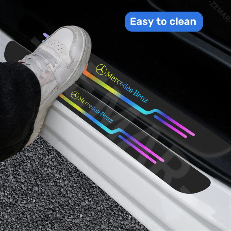 4PCS Car Door Sill Protector Strip Anti Scratch Threshold Bumper Film Sticker