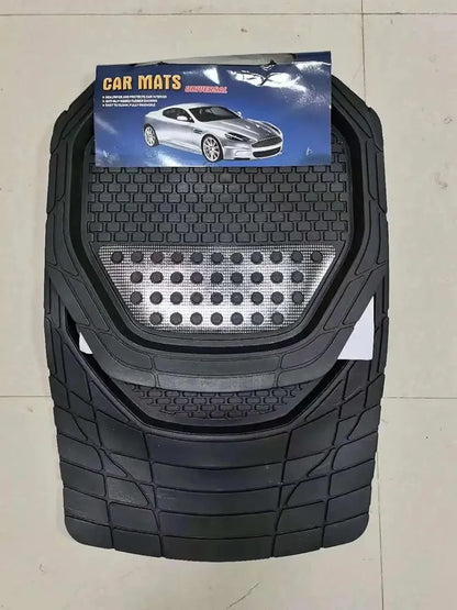 4 Piece Automotive Floor Mats Black Universal Fit Heavy Duty Rubber for all weather protection fits most Cars, SUVs, and Trucks