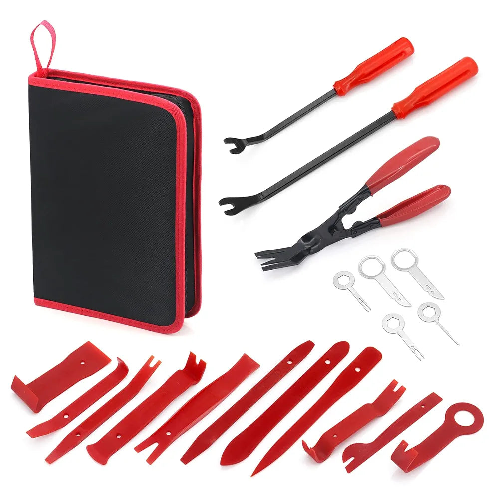 Car Trim Removal Tools, 19 PCS Trim Wedges Trim Removal Tool, Universal Car Trim Removal Repair Tools, for Car Door Panel Removal and Audio Panels