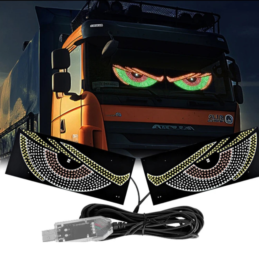 Devil Eyes Light for Cars, 2PCS LED Eyes for Car, Car LED Display, 2025 New Colorful Eye Lamp Soft Screen for Car Trucks Store Window