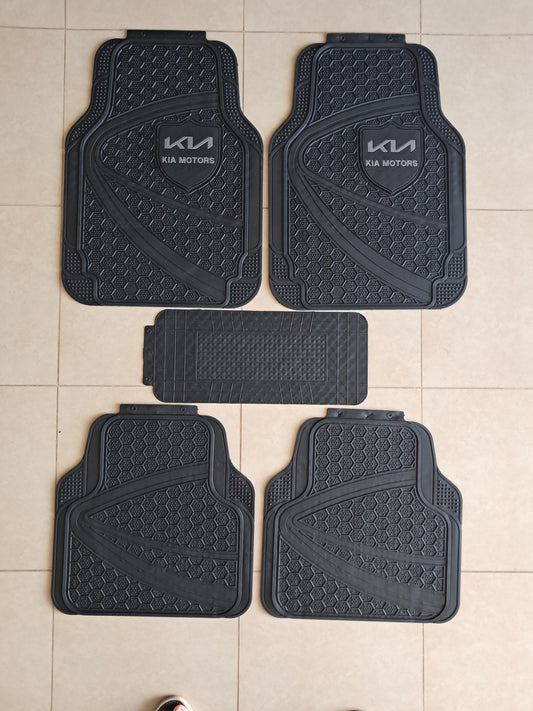 Kia Premium Shield Design All-Weather 5PCS Floor Mats Set – Universal Fit for All Vehicles